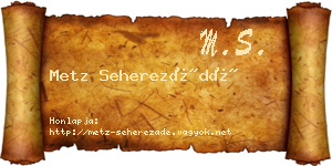 Metz Seherezádé névjegykártya